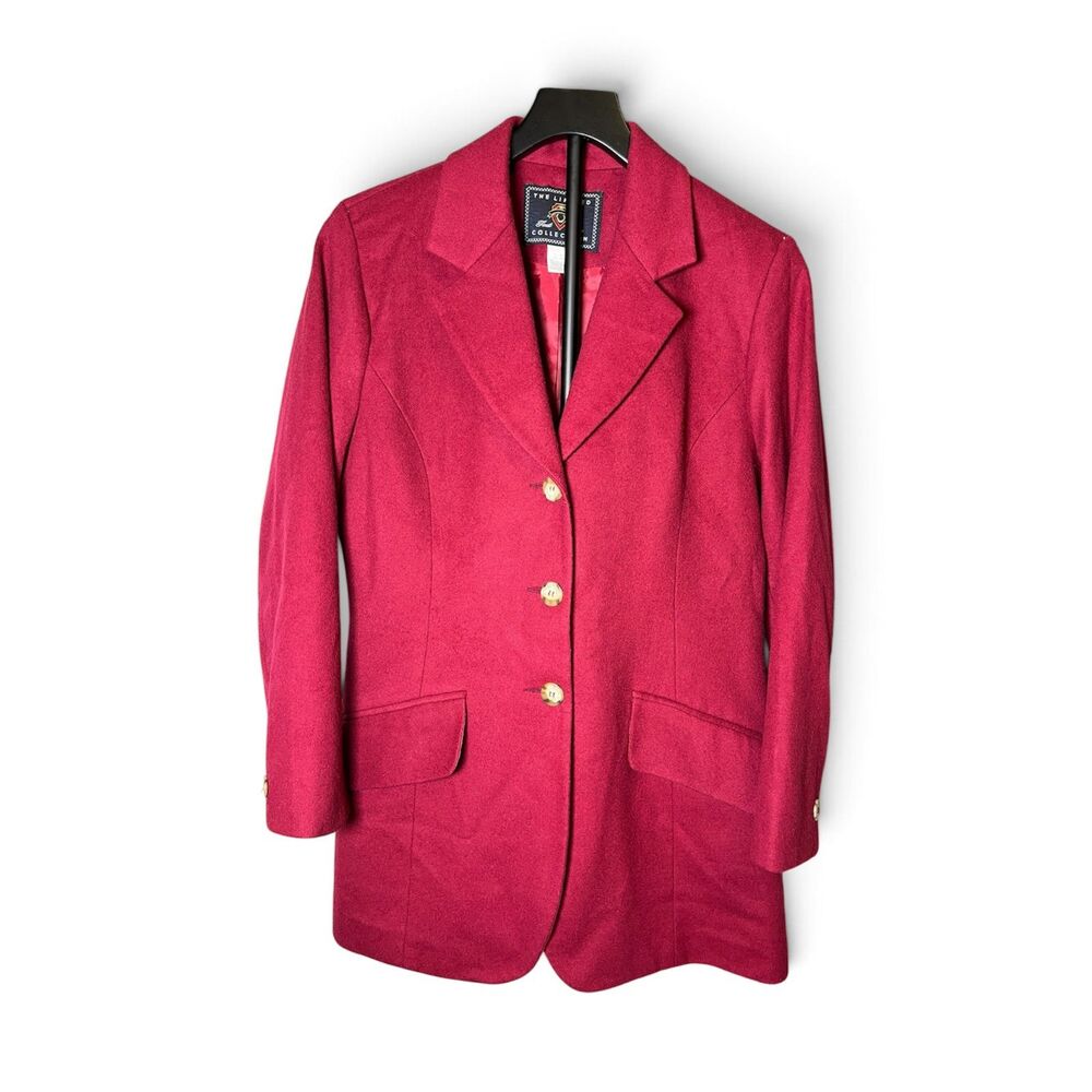The Limited Womenβs Wool Cashmere Blazer Burgundy Italian Fabric Long Jacket M